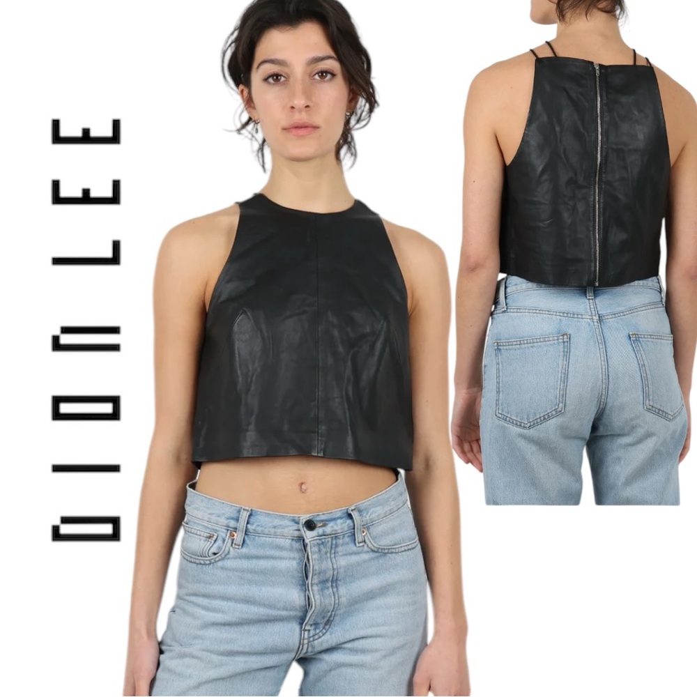 Dion Lee Women’s 100% Ovine Leather Crop Top - Size 10 US